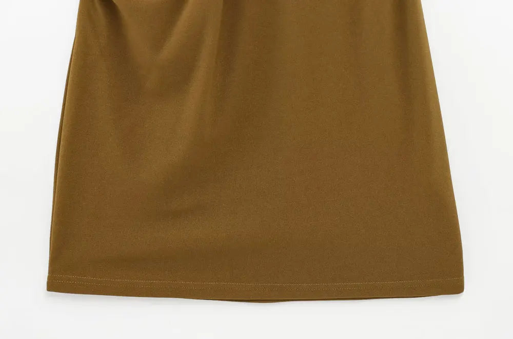 Hollow Out Draped Mini Dress O Neck Sleeveless Women