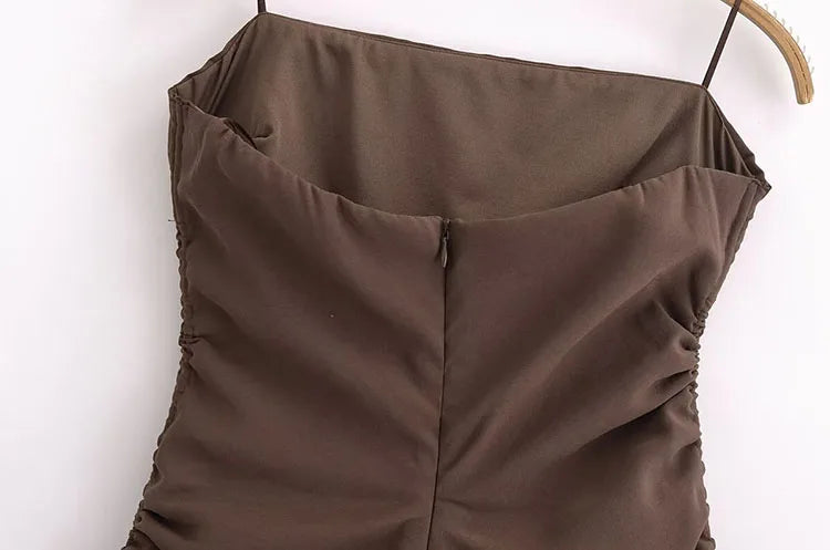 Flowing Two Piece Outfit for Women with Strapless Top and Drawstring Trousers