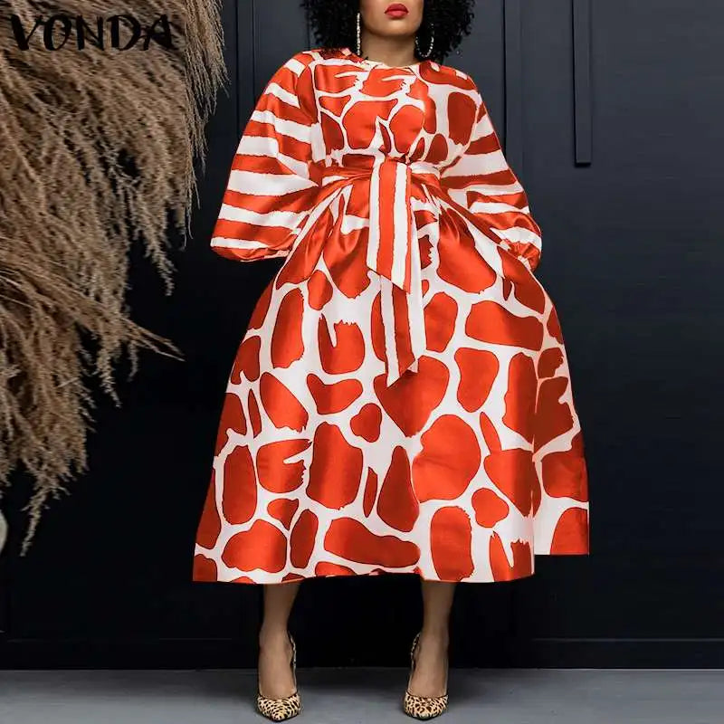 Satin Silk Long Sleeve Belted Party Dress for Summer