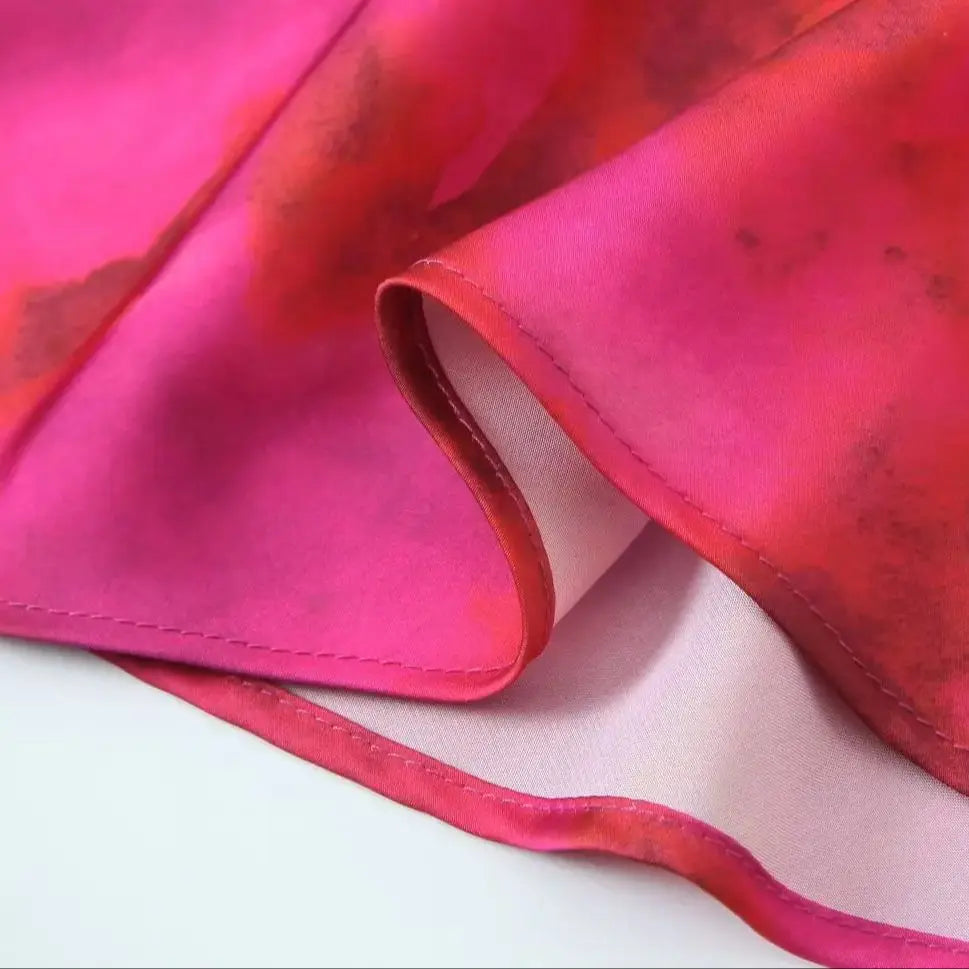 Printed Halter Neck Dress With Button Back for Women