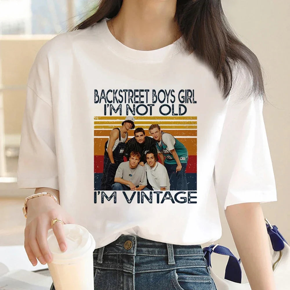 Backstreet Boys DNA Tour Summer Top T-Shirt for Women Funny Japanese Grunge Couple Shirt