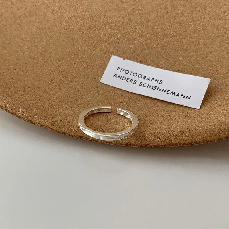 925 Sterling Silver Cross Hollow Chain Geometric Finger Ring Creative Party Jewelry Gift