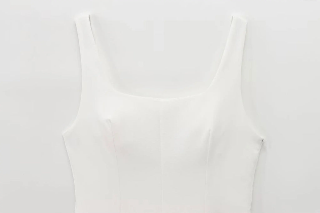 Elegant Womens Sleeveless Solid Mini Dress With Pleated Hem