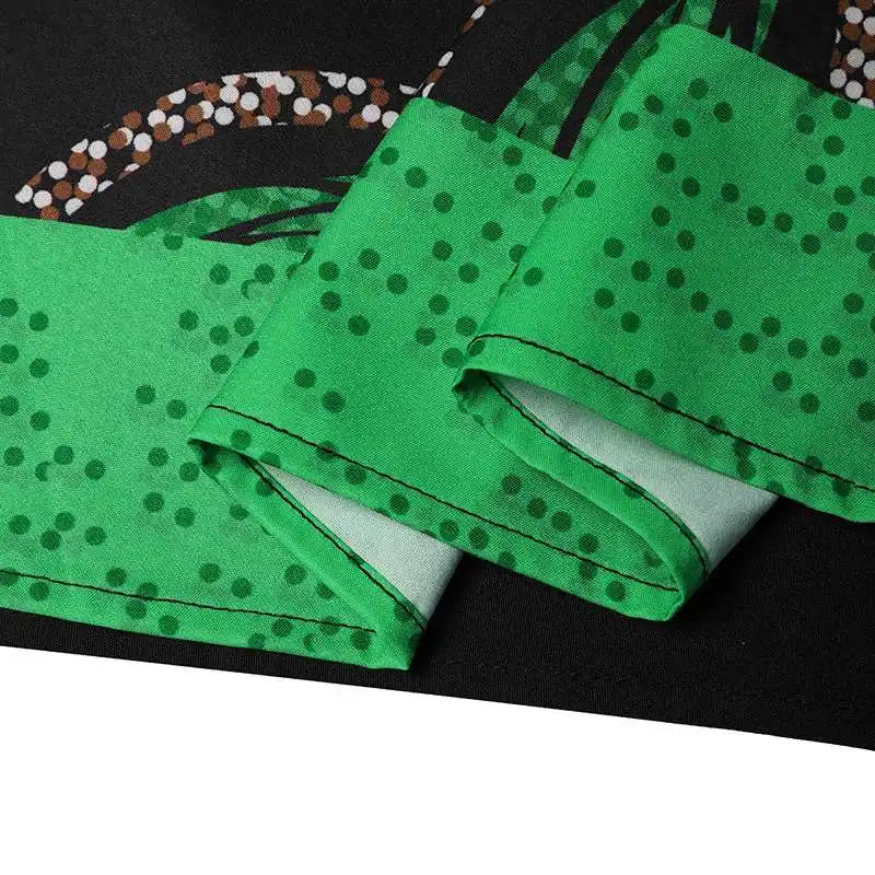 Bohemian Maxi Dress With Printed V Neck Bat Sleeve Casual