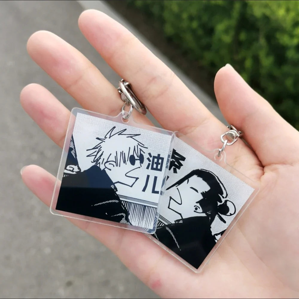 Anime Keychain Satoru Gojo and Geto Suguru Acrylic Pendant Cute Backpack Accessory