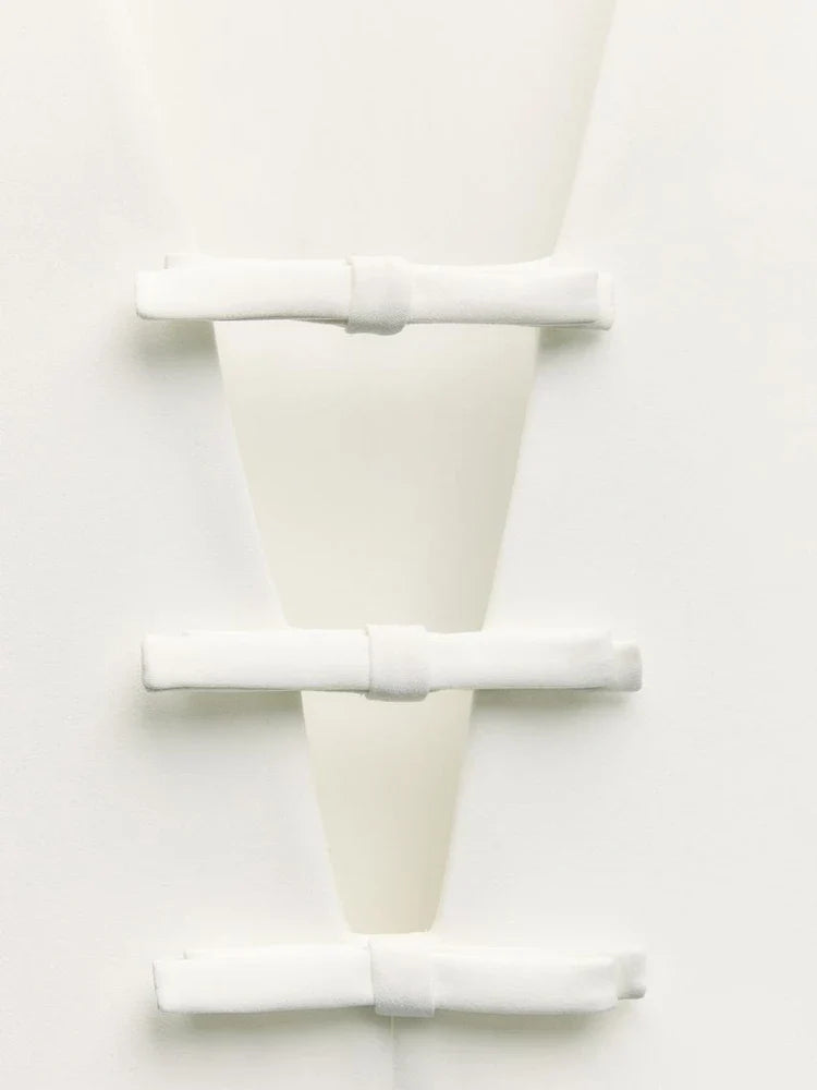 Bow Decoration Mini Dress Sleeveless Backless Round Neck