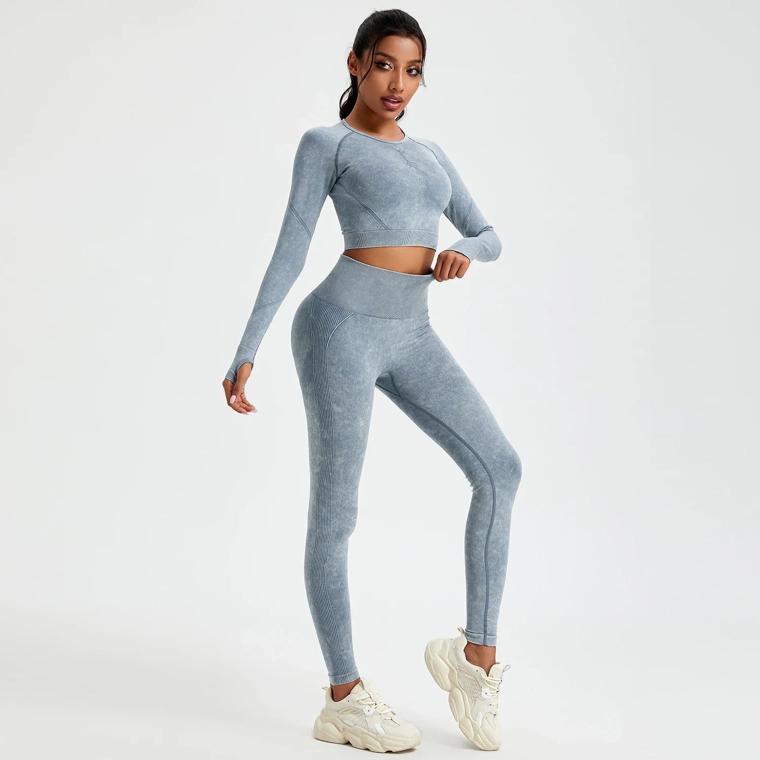 Autumn Activewear Set with Stretchy Sport Pants and Stylish Leggings for Exercise and Running