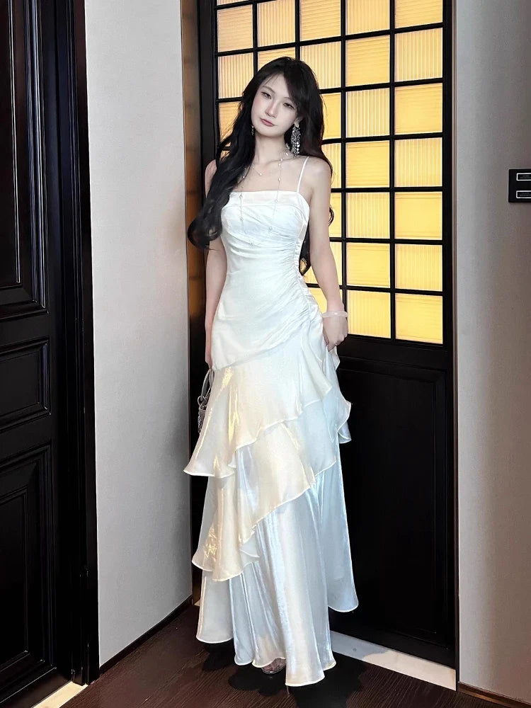 Elegant Spaghetti Strap Long Dress For Women Prom Gown