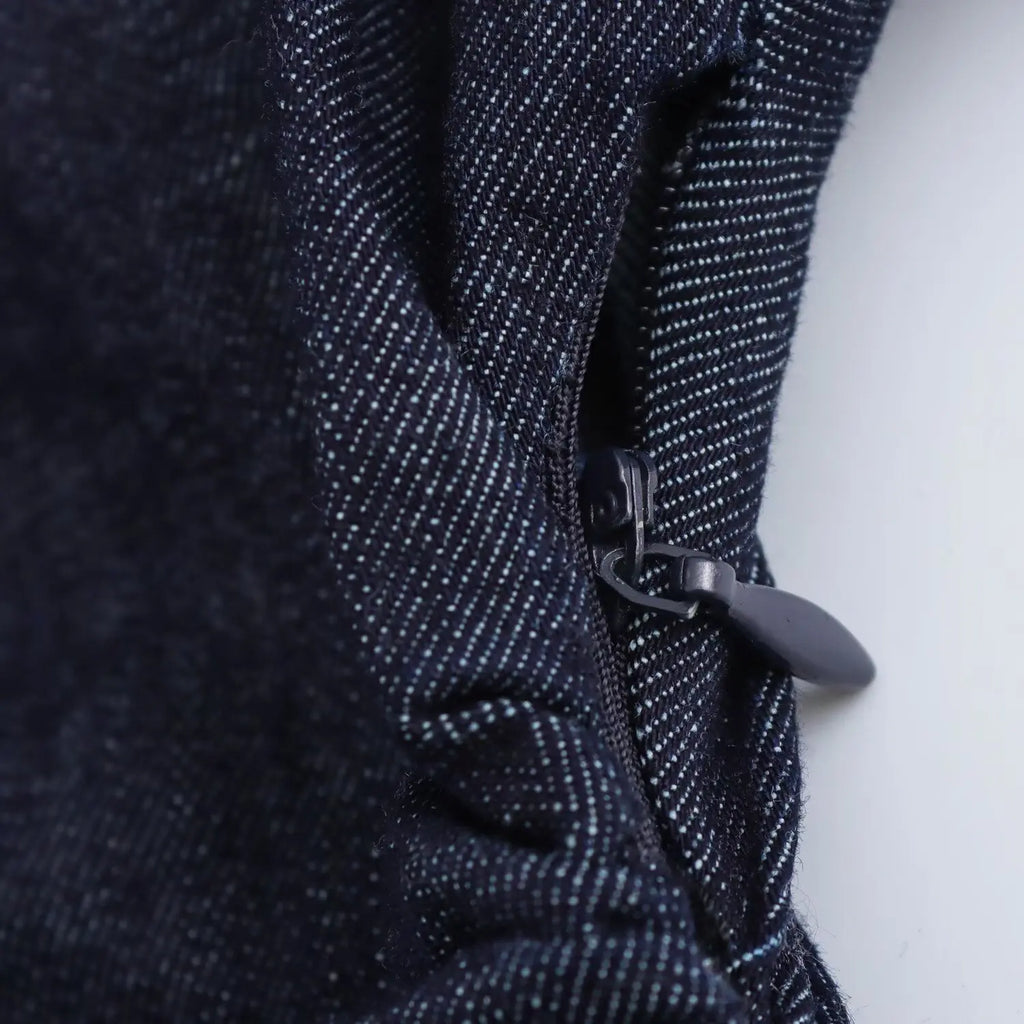 Denim Collared Short Sleeve Dress With Slimming Silhouette