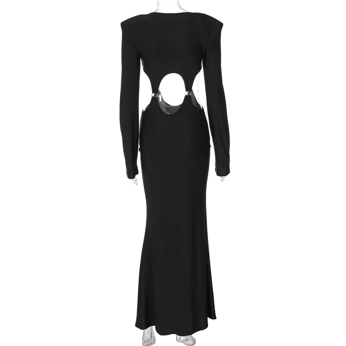 Women's Long Sleeve Backless Y2K Bodycon Maxi Dress