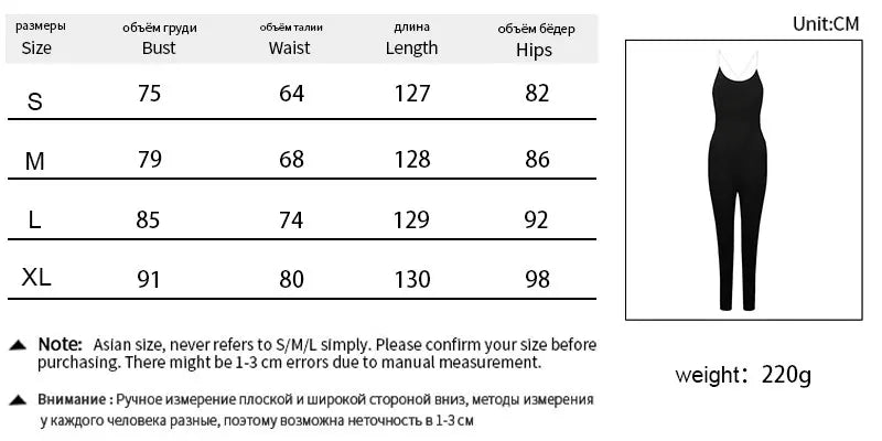 Black Sexy Women Sling Jumpsuit Backless Bodycon Summer Streetwear Elegant Casual Pantsuit