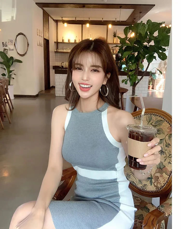 Womens Summer Bodycon Maxi Dress Sleeveless Bandage Knit