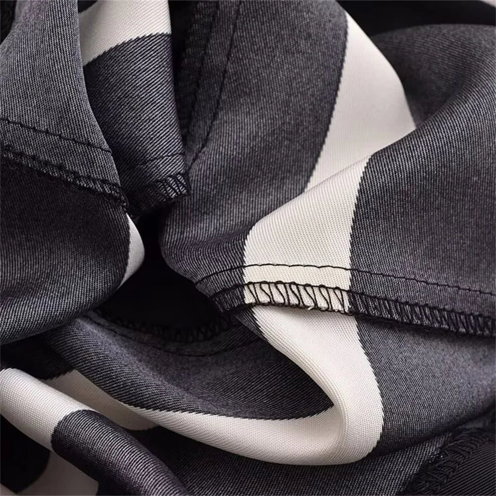 Casual Fashion Printed Collar Long Sleeve Shirt and Drawstring Pants Set for Women