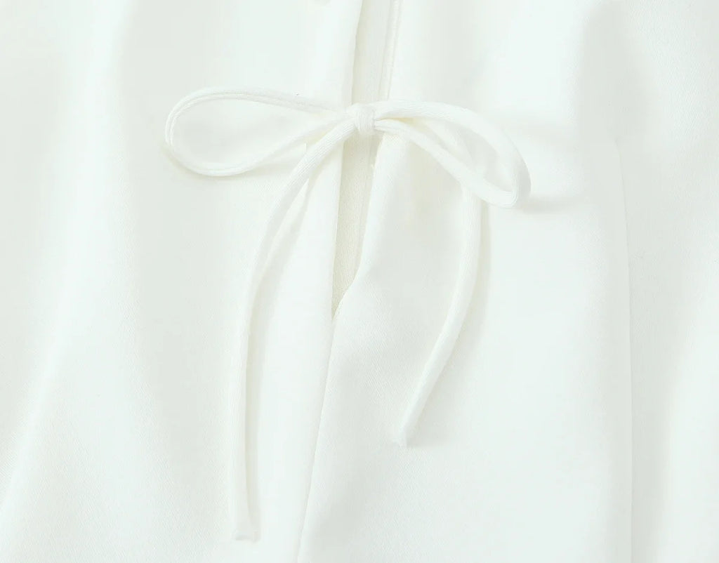 Sexy Bow Pleated Sleeveless Mini Dress For Summer Women