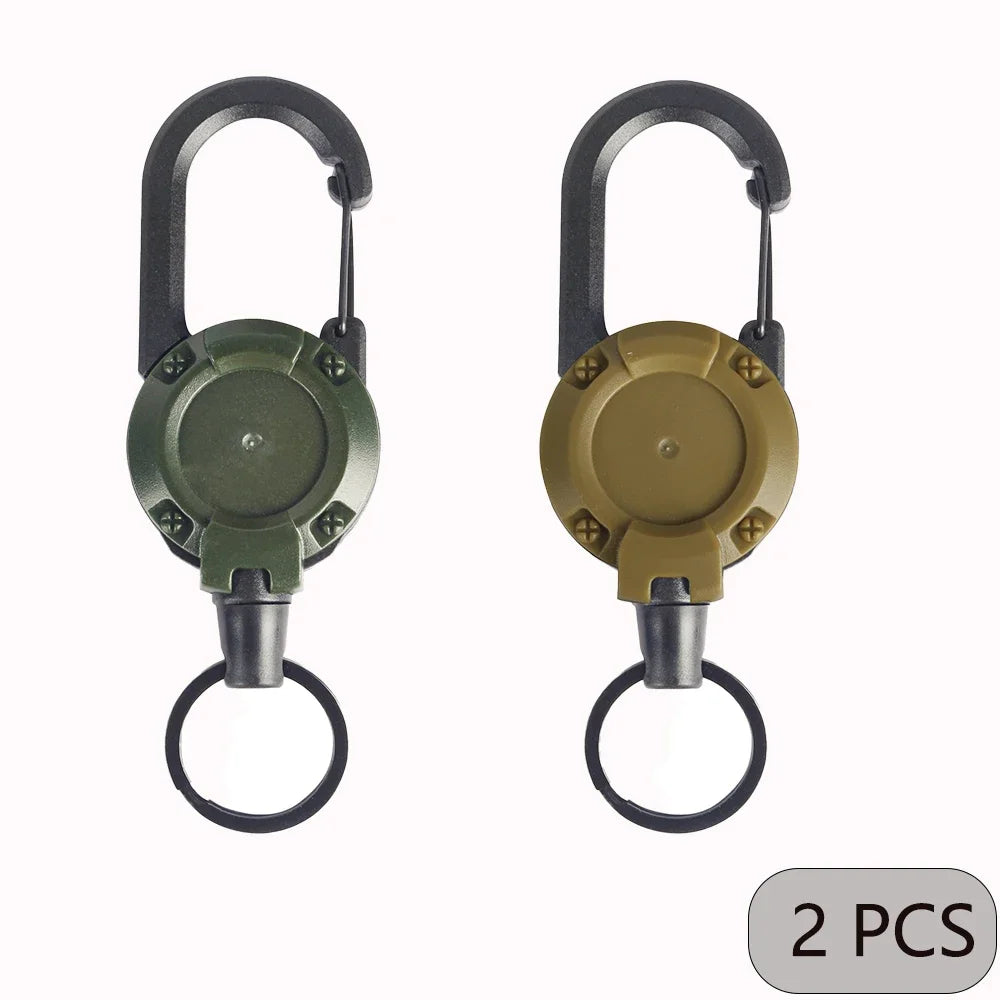 Extendable Retractable Keychain Badge Reels with Heavy Duty Clip and Carabiner for Outdoor Use
