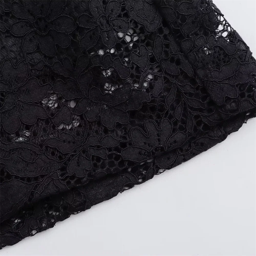 Women's Elegant Lace Suit Jacket and High Waisted Skirt Set Casual Versatile Temperament Fashion Ensemble