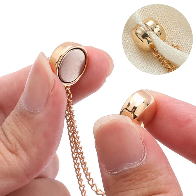 Exquisite Chain Magnetic Buckle Clip for Clothing Accessories and Scarves