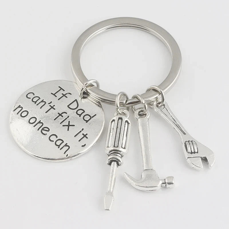 Dad's Hand Tools Keychain Pendant Gift for Father's Day Unique Keyring Jewelry for Men