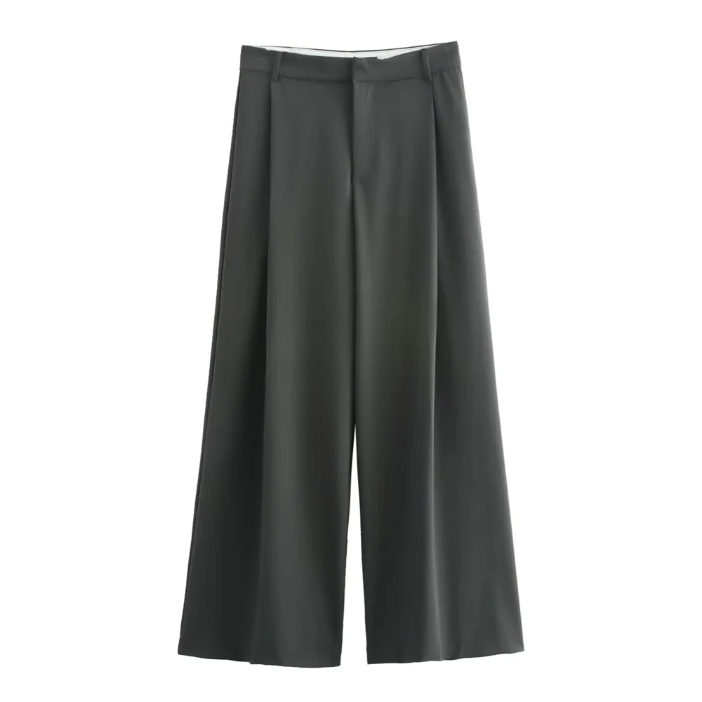 Fashionable Women's Slim Fit Vest and High Waisted Pleated Pants Set for Versatile Commuting Style