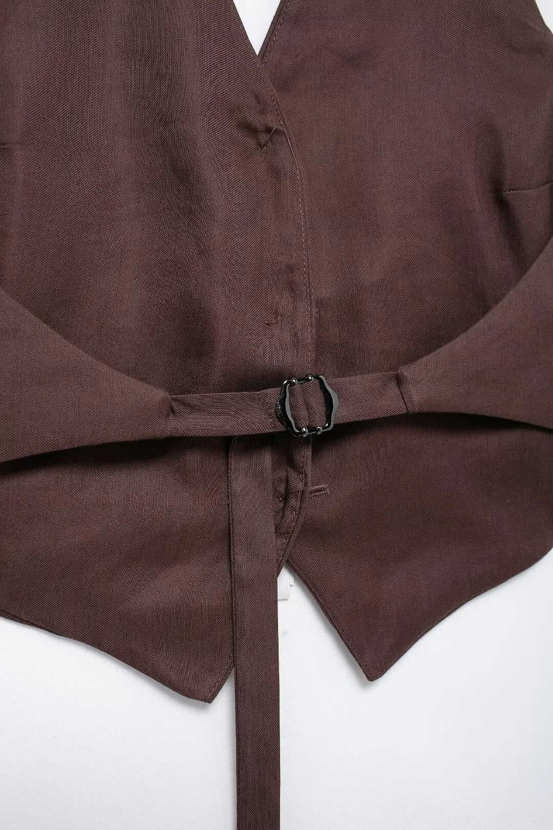 Vintage Chic Women's Suit Set with Solid Halter Vest and Straight Button Loose Pants for Office and Casual Wear