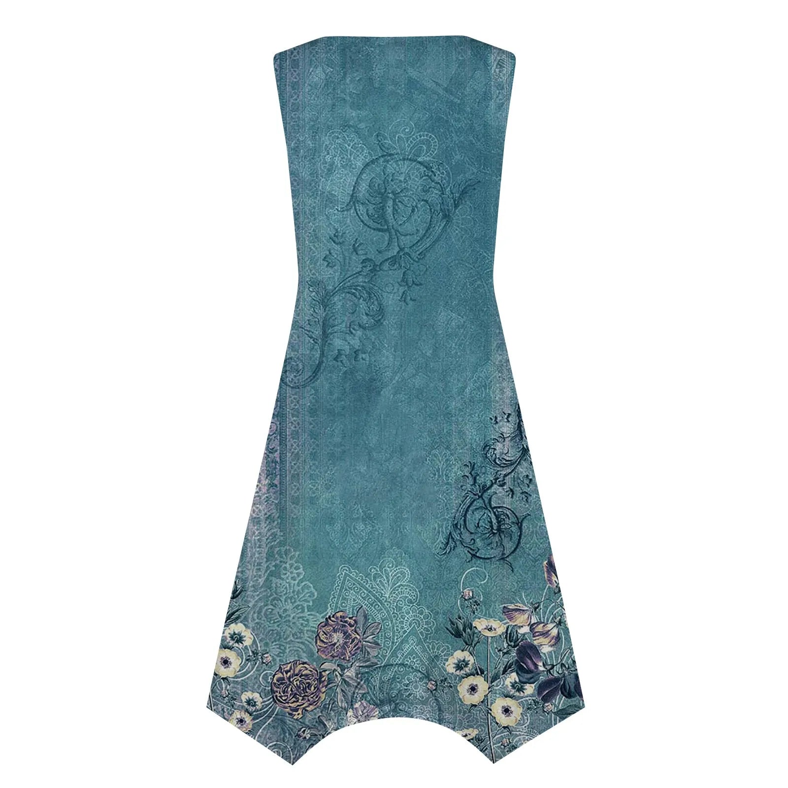 Y2K Style Sleeveless Midi Dress With Irregular Hem Design