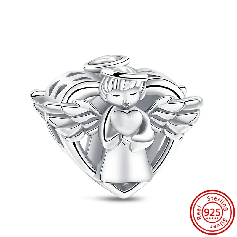 Fit Pantaro Peacock Cake Teeth Butterfly Crown S925 Silver Charms Beads Fine Jewelry for Women Gift