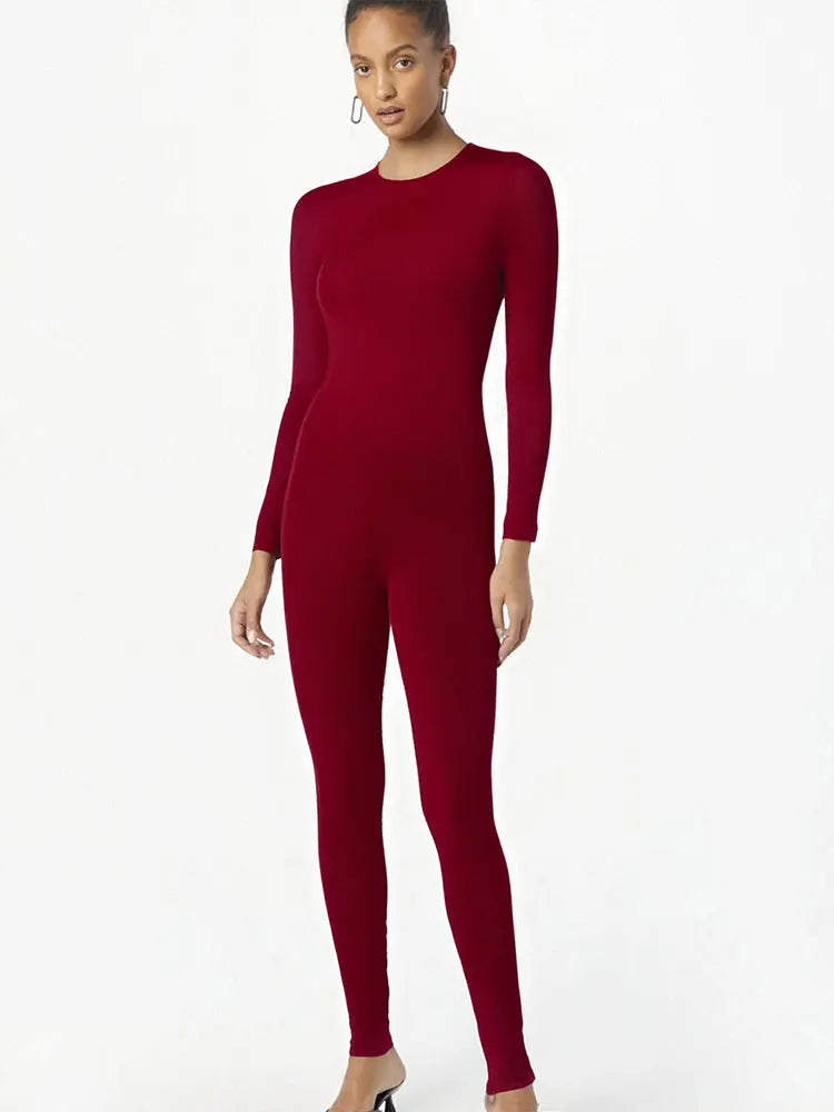 Womens Long Sleeve Bodycon Jumpsuit Streetwear Romper