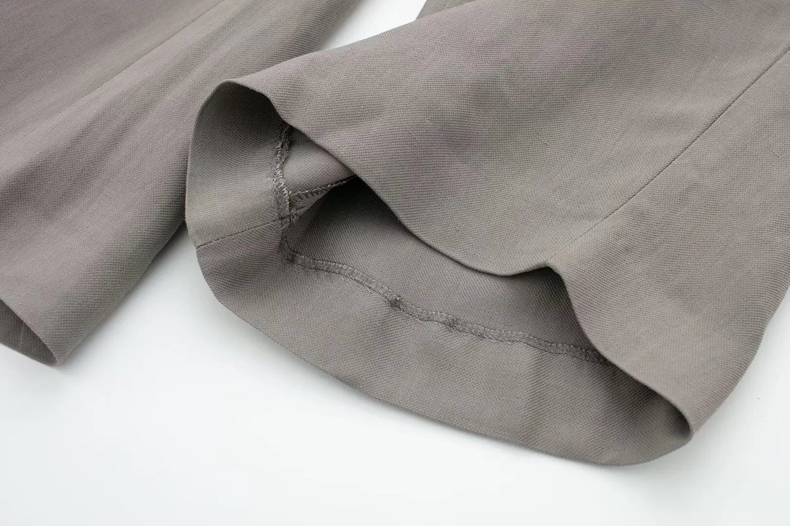 Women's Solid Grey Two Piece Set with Sleeveless Asymmetrical Vest and High Waist Wide Leg Trousers Casual Outfit