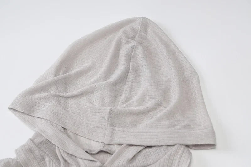 One Sleeve Knit Midi Dress Hooded Ribbed Clubwear Chic