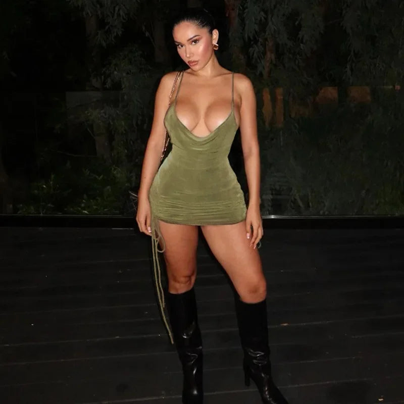 Sexy Bandage Mini Dress Backless Bodycon Party Club Dress