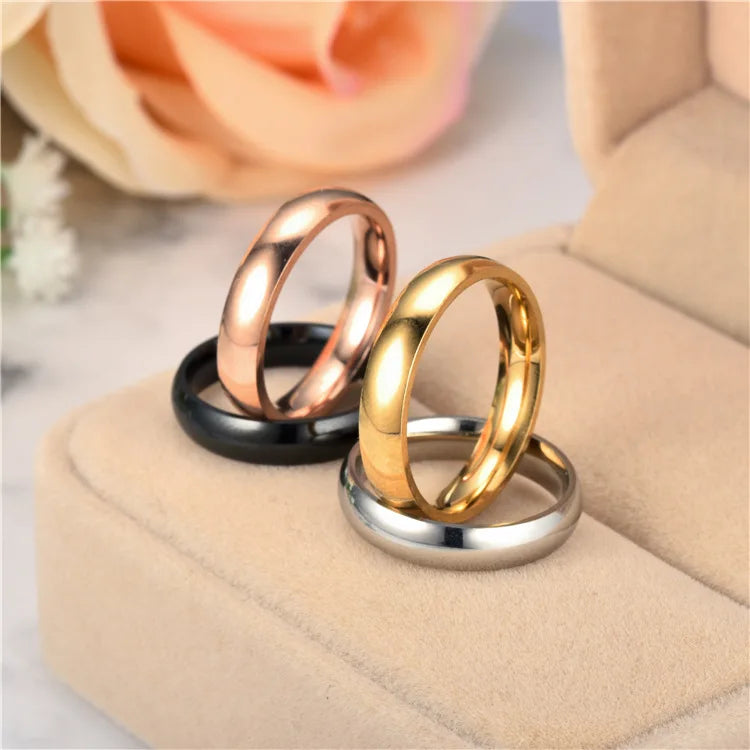 6mm Titanium Wedding Ring Set for Men and Women High Polished Stainless Steel Couple Jewelry Gifts