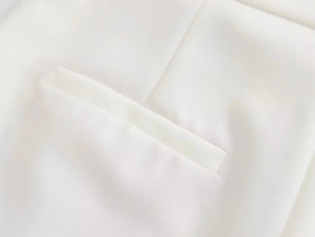 Casual Solid Color V Neck Sleeveless Single Breasted Vest With Elegant Mid Waist Wide Leg Pants Set