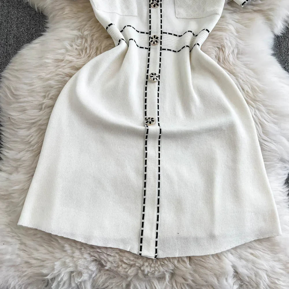 High Waist Retro Dress For Women Summer Elegant Style