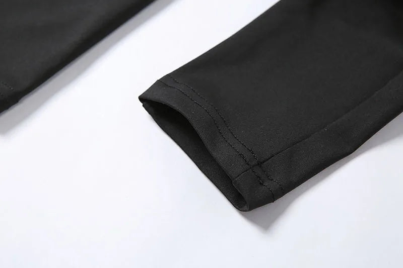 Sexy Black Autumn Long Sleeve Jumpsuit for Women O-Neck Solid Bodycon Skinny Romper Casual Streetwear Fashion Sporty Fit