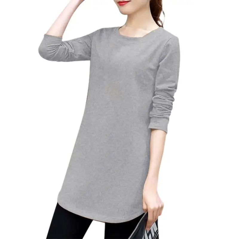 Women Slim Fit Long Sleeve Casual Blouse in Solid Colors