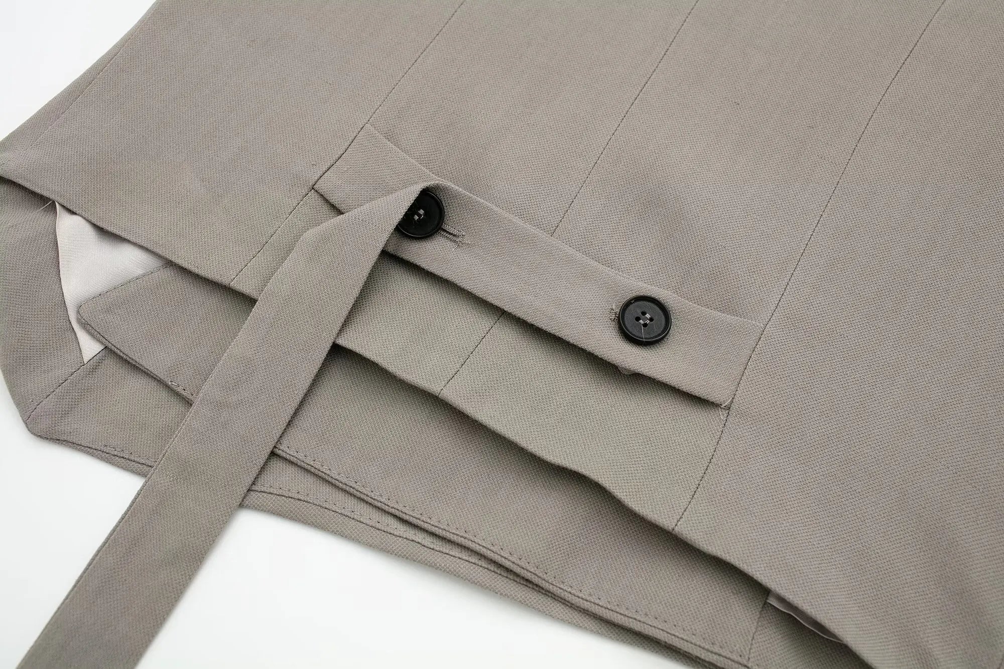 Women's Solid Grey Two Piece Set with Sleeveless Asymmetrical Vest and High Waist Wide Leg Trousers Casual Outfit