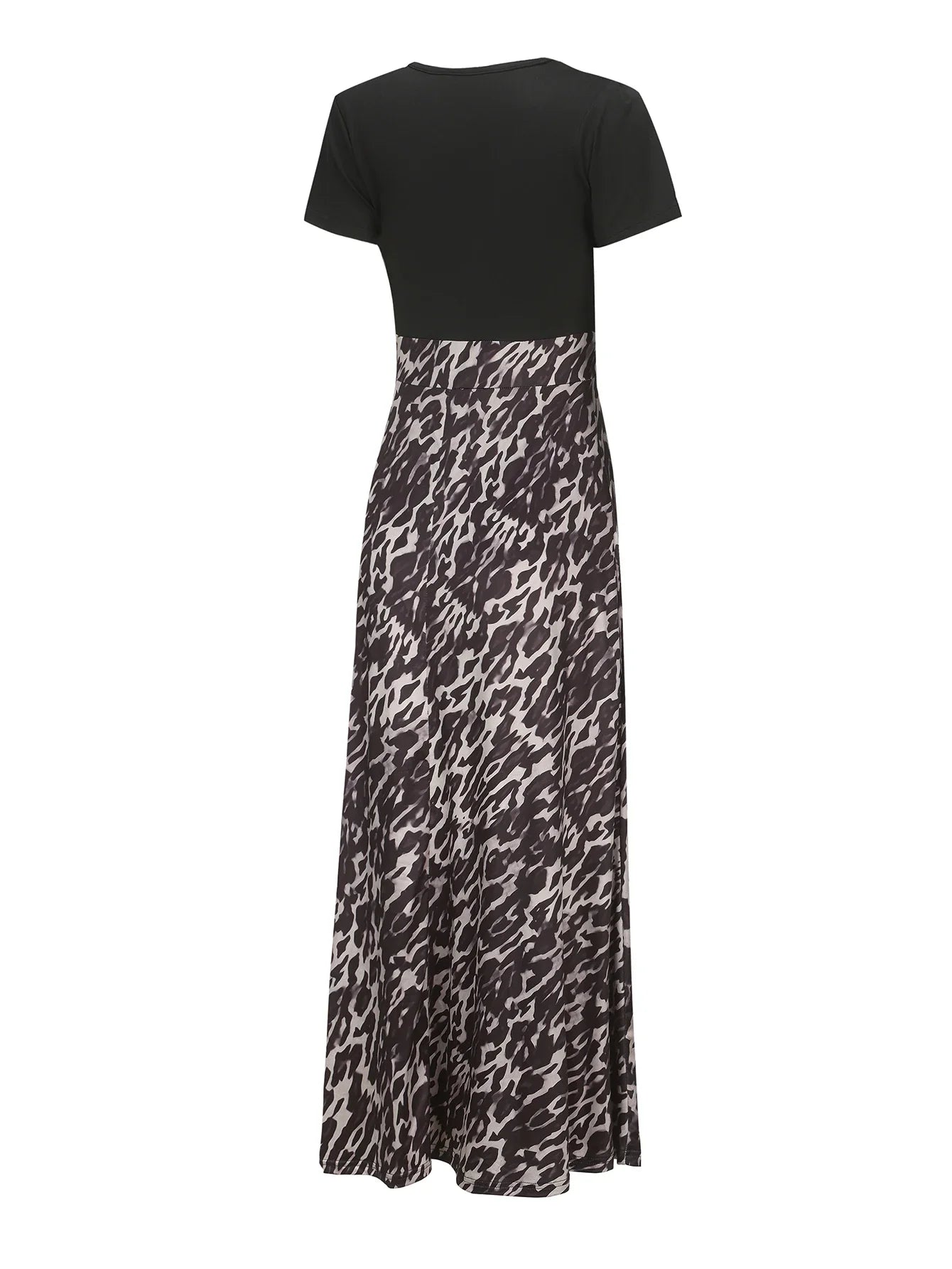 Leopard Print Dress For Women Crew Neck Casual Summer