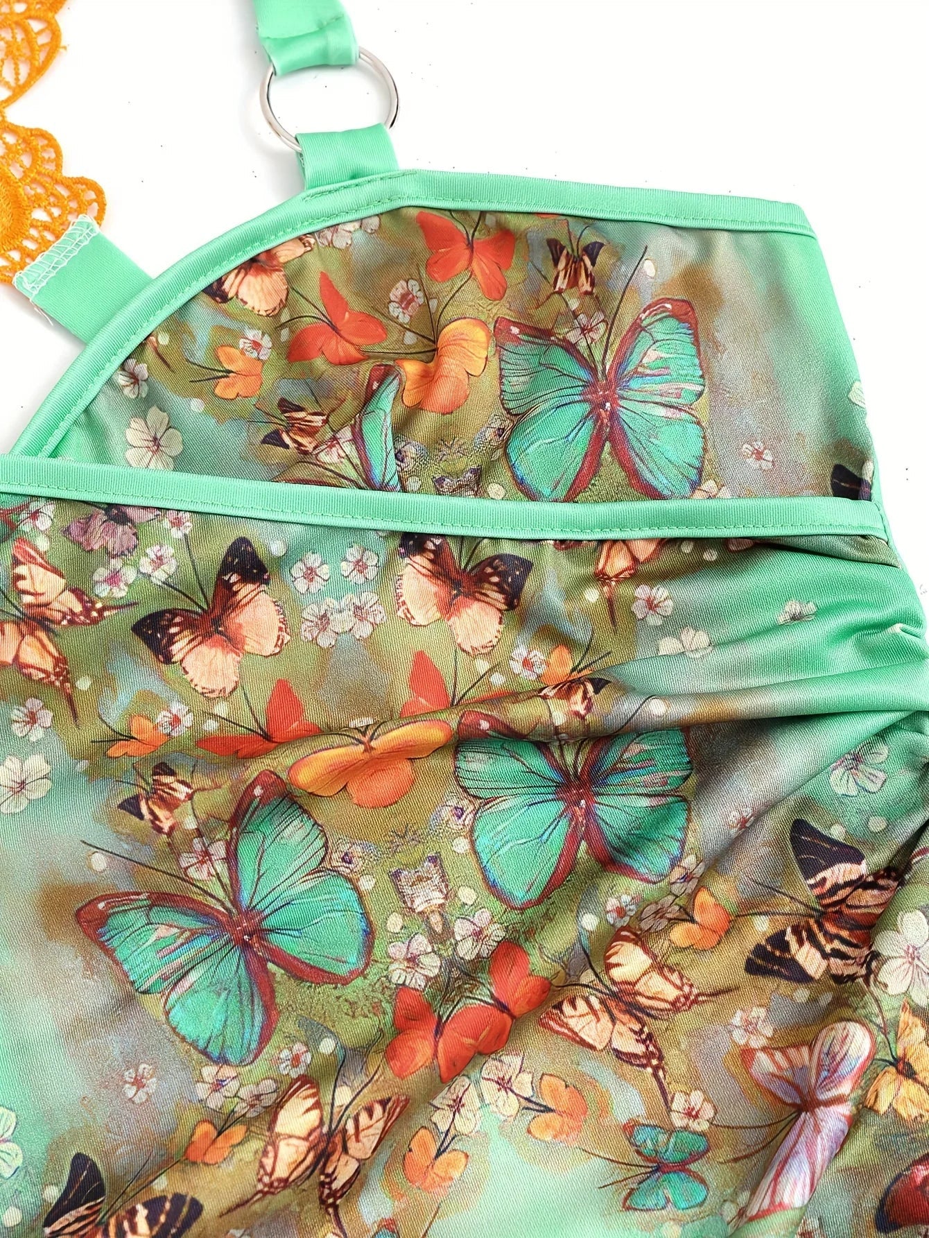 Elegant Butterfly Lace Cross Front Vest And Wide-Leg Trousers Two-Piece Suit For Women