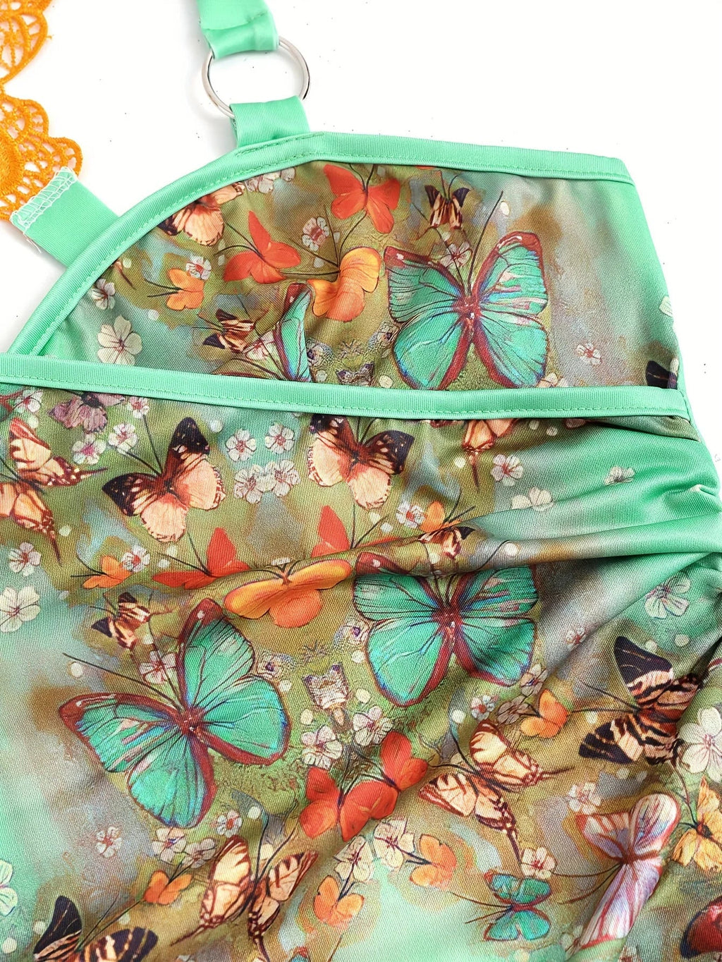 Butterfly Lace Cross Vest and Wide-Leg Trousers Two-Piece Fashion Suit