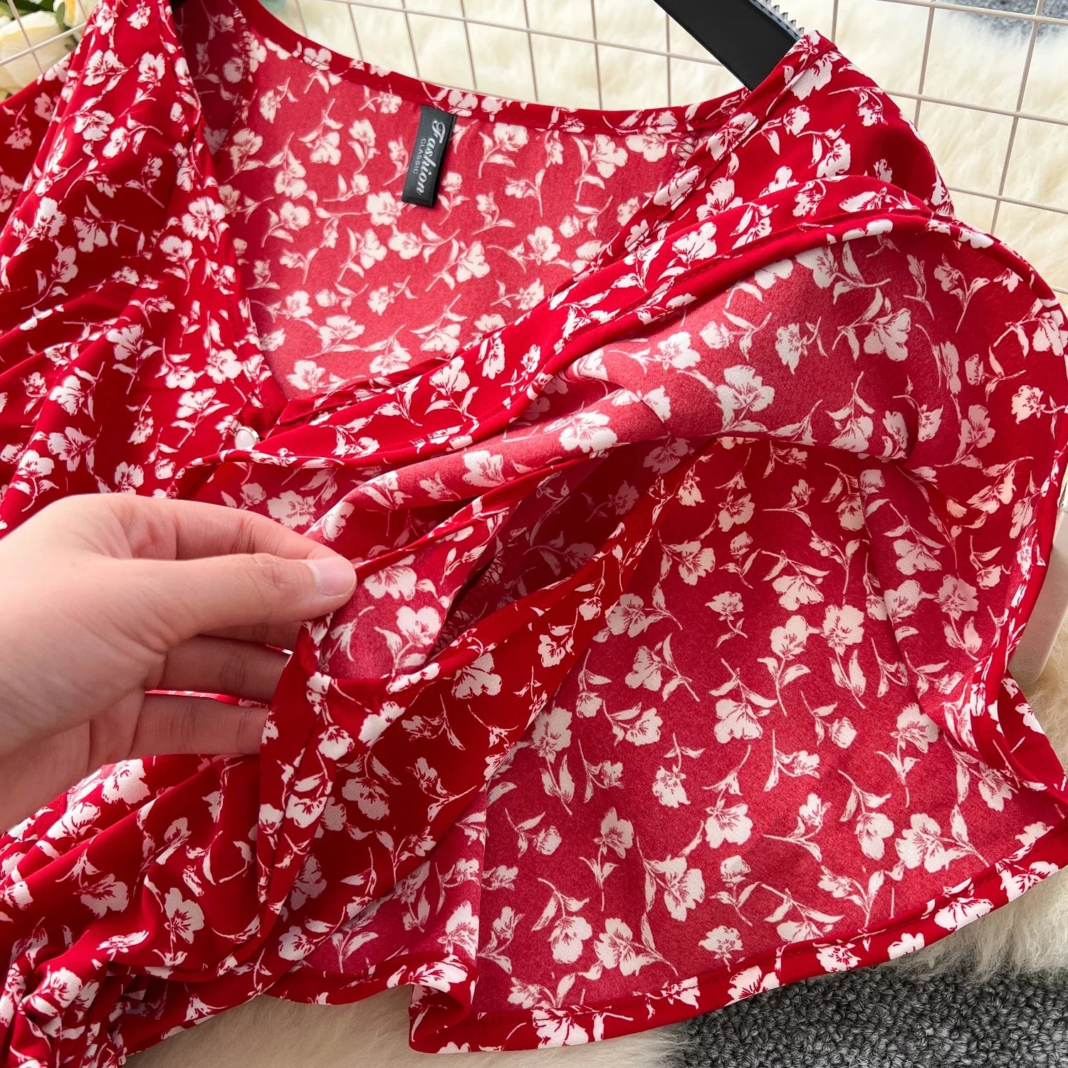 Floral Print Sundress V Neck A Line For Summer Party