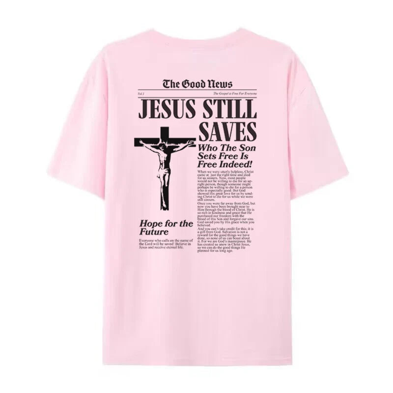 Women Retro Fashion Christian Bible Verse T-Shirt Unisex Oversized Harajuku Graphic Tee Faith Top Gifts