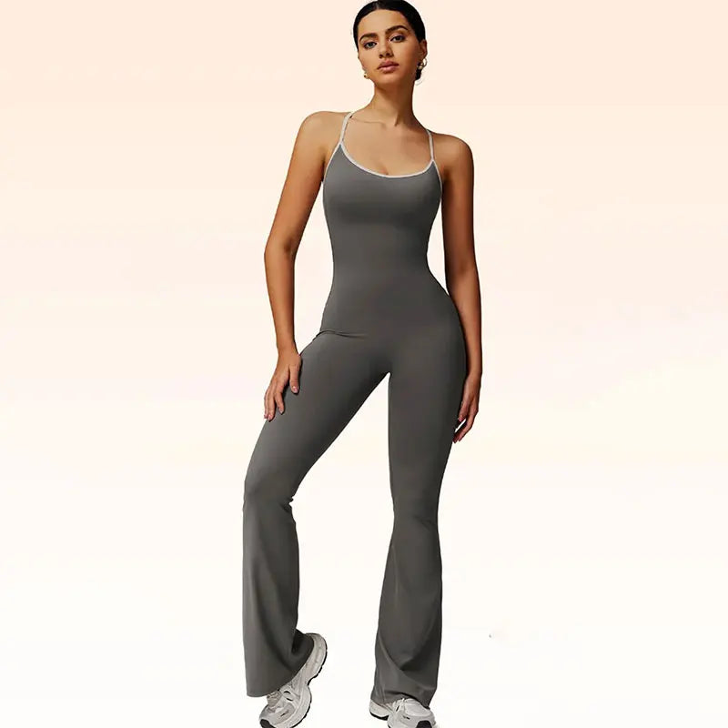 Summer Women's Slim Fit Casual Jumpsuit Sexy Solid Color Backless Sling Elegant Streetwear Fashion Romper