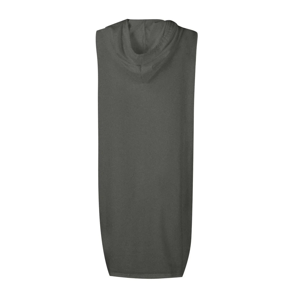 Womens Sleeveless Hoodie Dress With Drawstring Streetwear