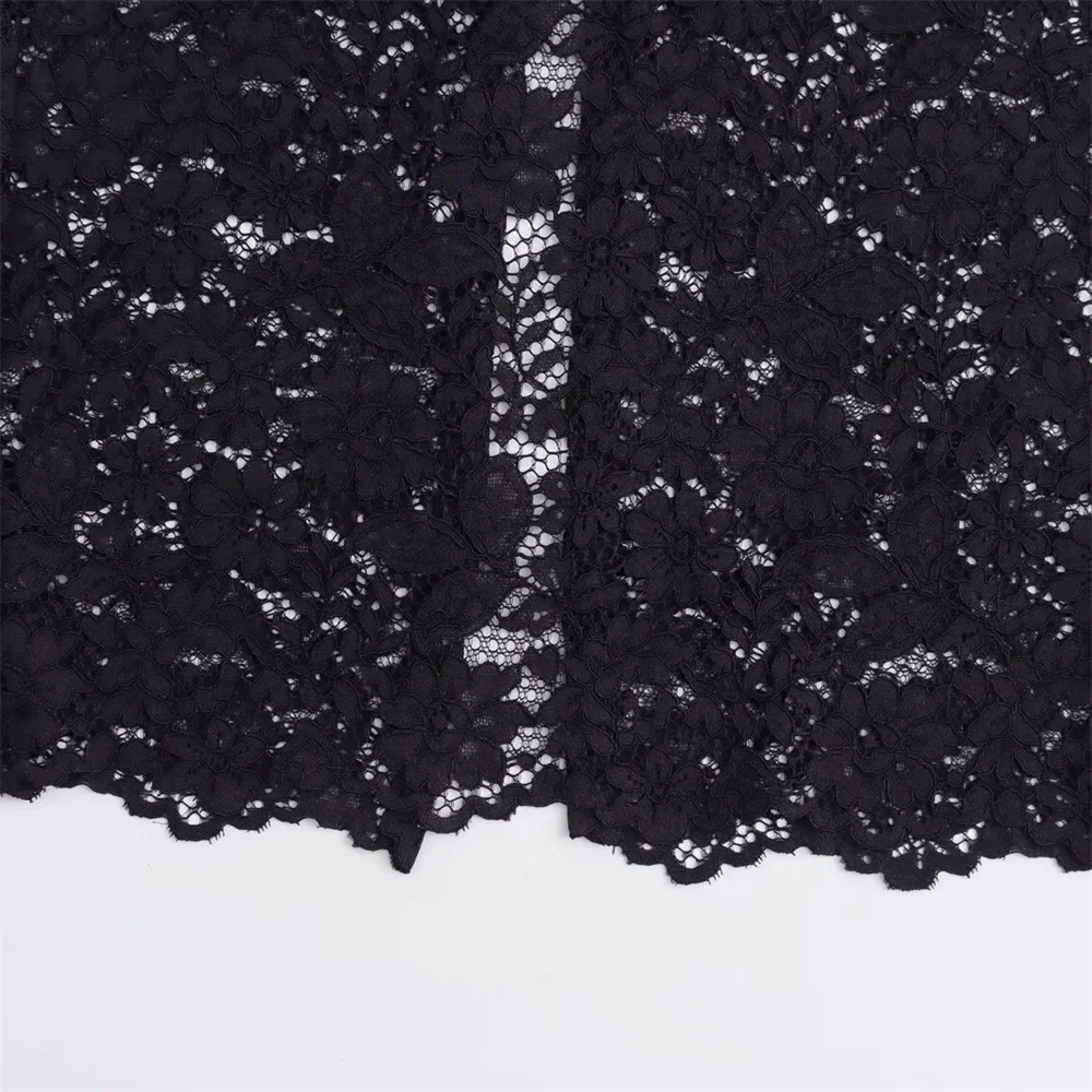 Women's Elegant Lace Suit Jacket and High Waisted Skirt Set Casual Versatile Temperament Fashion Ensemble