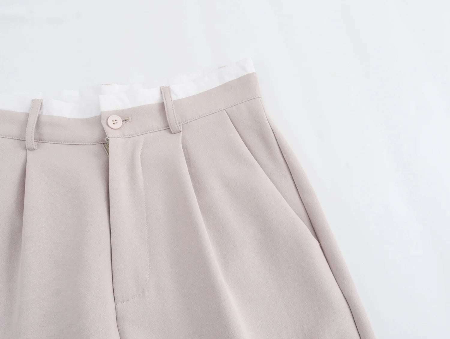 Women Fashion Solid Vest Pant Suit Set with Single Breasted Halter Cropped Top and High Waist Patchwork Trousers for Office Wear