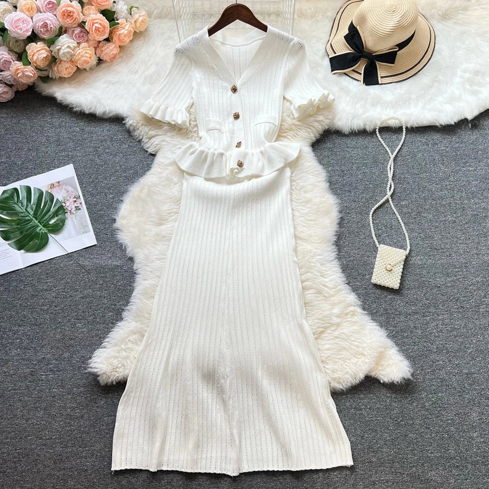 V Neck Maxi Dress for Women Mermaid Bodycon Silhouette