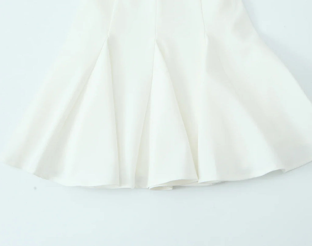 Sexy Bow Pleated Sleeveless Mini Dress For Summer Women