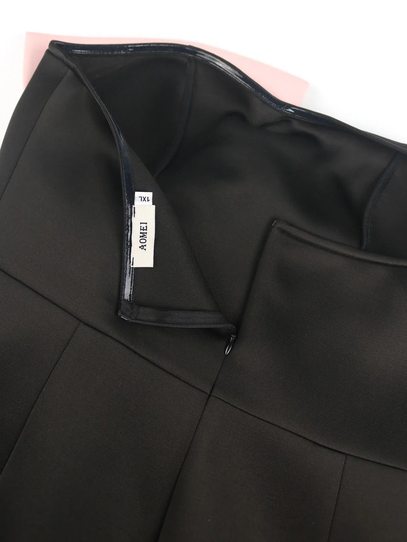 Bodycon Midi Party Dress Tube Top Black Pink Bow Patchwork