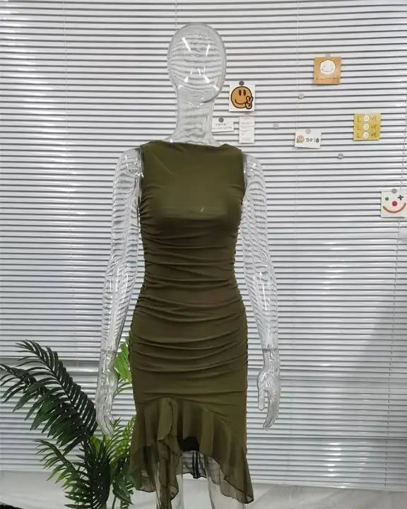 Tie Dye Backless Maxi Dress With Side Slit Bodycon