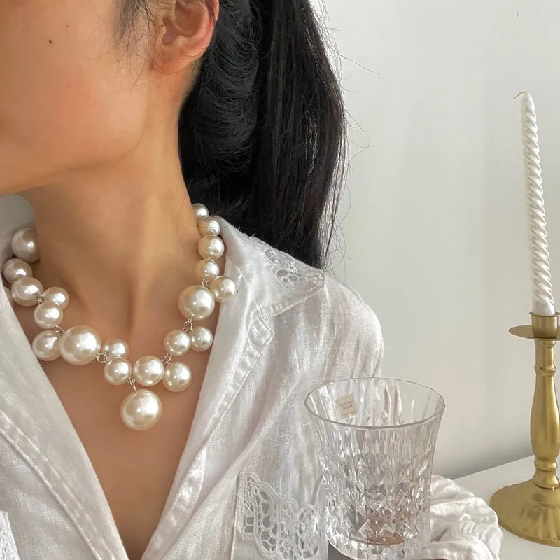 Elegant Imitation Pearl Choker Necklace for Women Perfect for Weddings Parties and Gifts